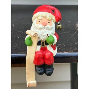 Vintage Hallmark Santa Claus Shelf Sitter Stocking Holder Figurine Christmas